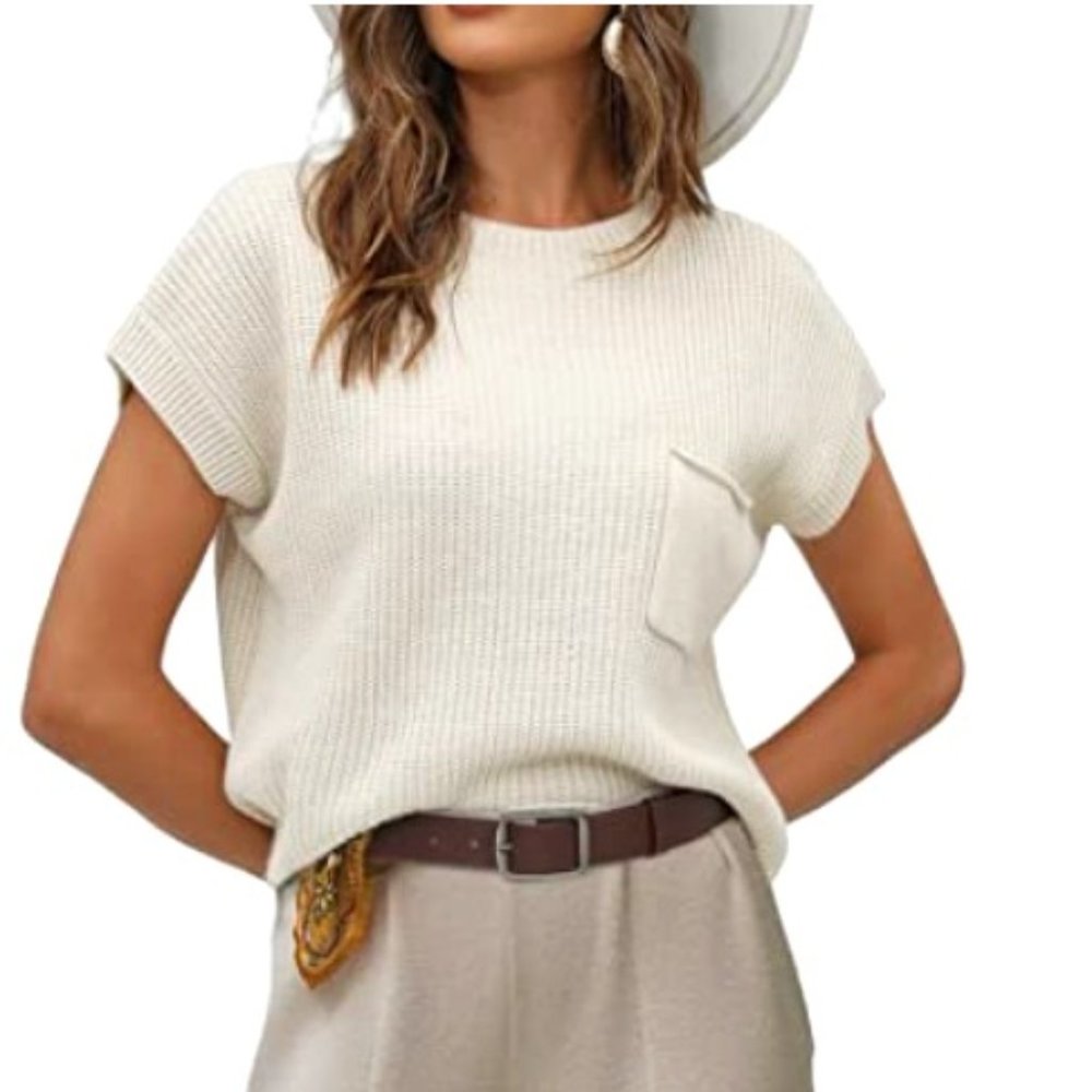 Sweater Knit Pullover Top (Free People dupe) | White | New, never worn